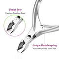 Cuticle Trimmer Cuticle Remover with Cuticle Pusher, XUNXMAS Professional Stainless Steel Durable Pedicure Manicure Tools Cutter Nipper Scissor Clipper for Fingernails and Toenails Dead Skin Silver