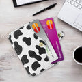 M-Plateau Phone Card Holder, Stick On with Snap Closure 3M Adhesive Leather Phone Wallet Work with iPhone 14 Case and Most Smartphones (Cow Print)