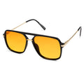 SOJOS Sunglasses for Women & Men, Square, Retro, Polarized Lens, Trendy Aviator, 90s Shades (SJ2229, Black Yellow)