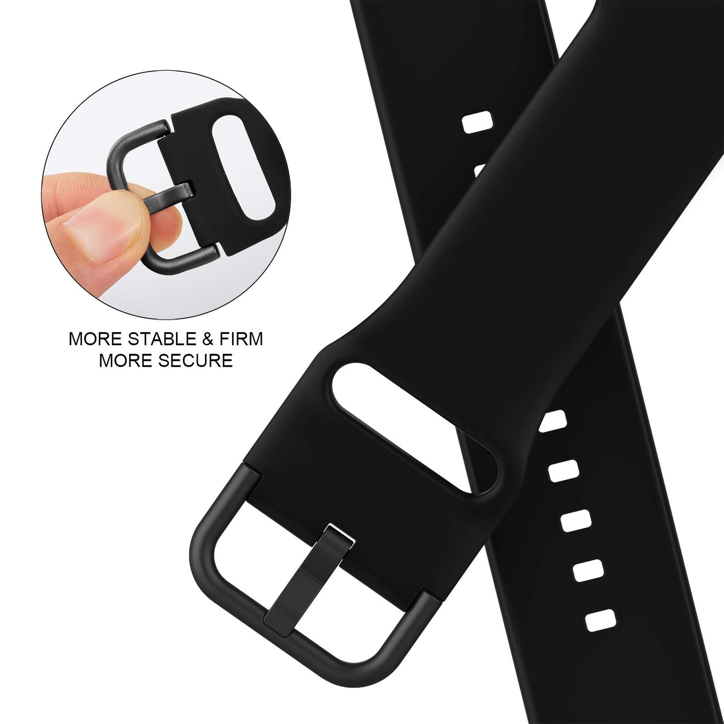 Sport Band Compatible with Apple Watch Bands 49mm 46mm 45mm 44mm 42mm, Soft Silicone Wristbands Strap with Classic Clasp for iWatch Series 10 9 SE 8 7 6 5 4 3 2 1 Ultra for Women Men, Black