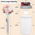 Yogurt Parfait Cups With Lids and Spoons,Breakfast On The Go,Portable Cereal Container To Go,Travel Cereal Bowl and Milk Container,Overnight Oats Snack Container & Salad Dressing/Granola Holder(White)