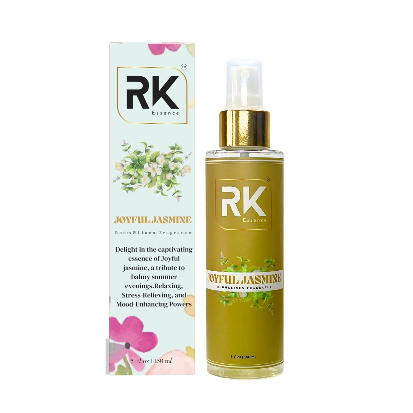 Joyful Jasmine Room & Linen fragrance, A Tribute to Balmy Summer Evenings, Enriched with Abundant Well-being Benefits and Natural Odor-Neutralizing Powers - 150ml | 5.00 fl oz