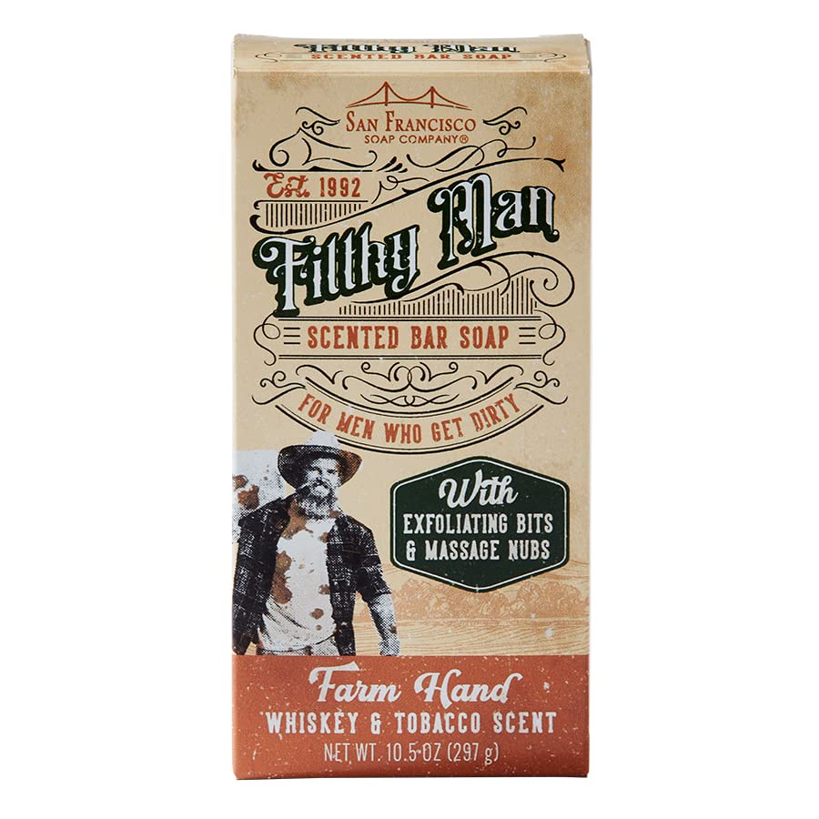 San Francisco Soap Company Filthy Man Scented Bar Soap (Farm Hand Whiskey and Tobacco)