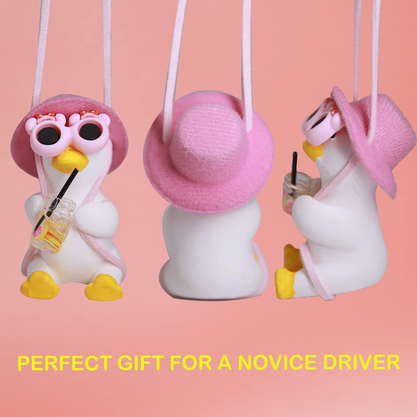 Cool Swinging Duck Car Hanging Ornament, Pendant Interior Rearview Mirror Decoration and Car Rear View Mirrior Hanging Accessories