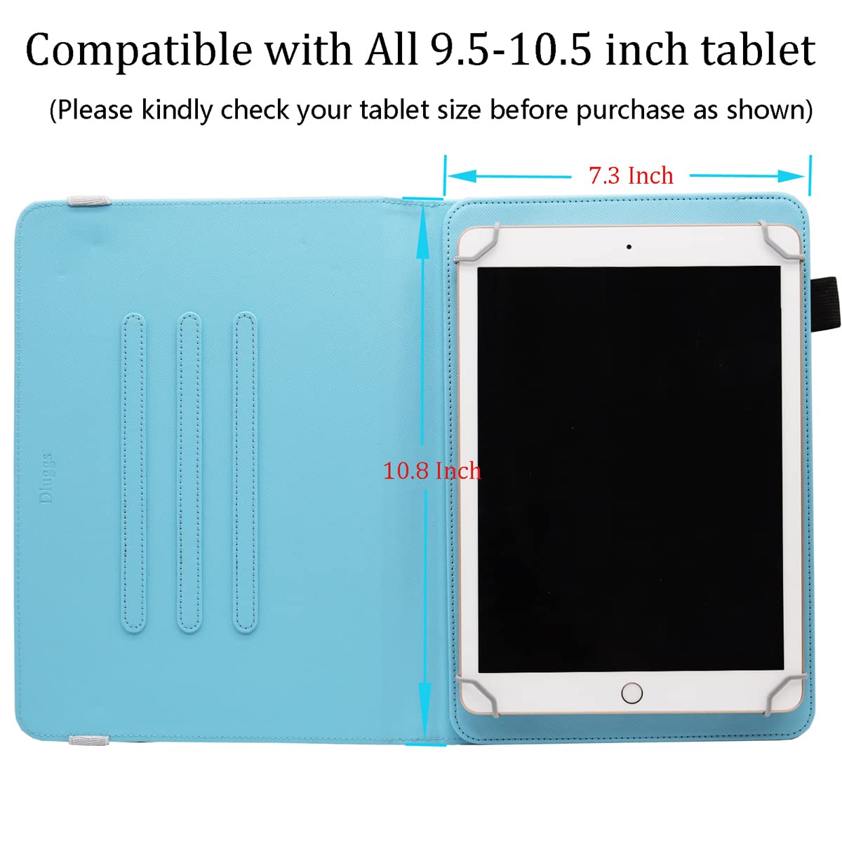 Universal 10 10.1 Inch Android Tablet Case, Dluggs 360 Degree Rotating Multi-Angle Viewing Stand Universal Case Cover for 10 10.1 and All 9.5-10.5 Inch Tablet, Shiny Butterfly