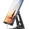 Lamicall Adjustable Cell Phone Stand, Desk Phone Holder, Cradle, Dock, Compatible with iPhone 16, 15, 14, Plus, Pro, Pro Max, 13 12 X XS,4-8" Phones, Office Accessories, All Android Smartphone, Black