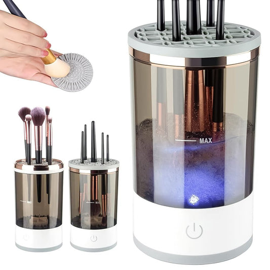 Electric Makeup Brush Cleaner,2024 Upgrade Makeup Brush Cleaner Machine with Brush Clean Mat, Automatic Cosmetic Brush Cleaner Makeup Brush Tools for All Size Beauty Makeup Brushes Set