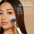 HALEYS Powder Brush VEGAN+CRUELTY-FREE, Soft, Streak-free, Perfect Blending, Buff, Blurs, Smooths, Control, Precision, Complexion tools, For powder, setting powder, blush, Sustainable Wood Handle