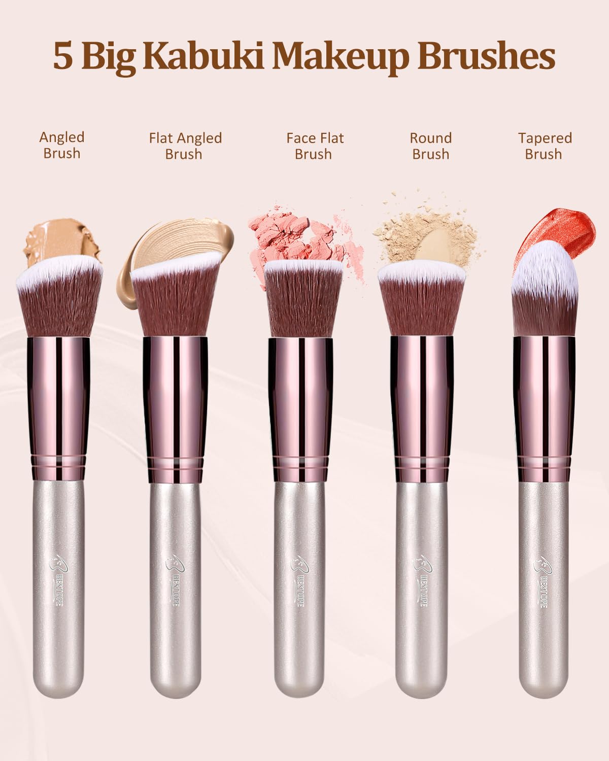 Makeup Brushes Makeup Brush Set, BESTOPE PRO Makeup Brushes Kit, 16Pcs Professional Makeup Brush Set for Eye and Face, Foundation Powder Concealers Blush Eyeshadow Brush Make UP Brushes Kit Champagne