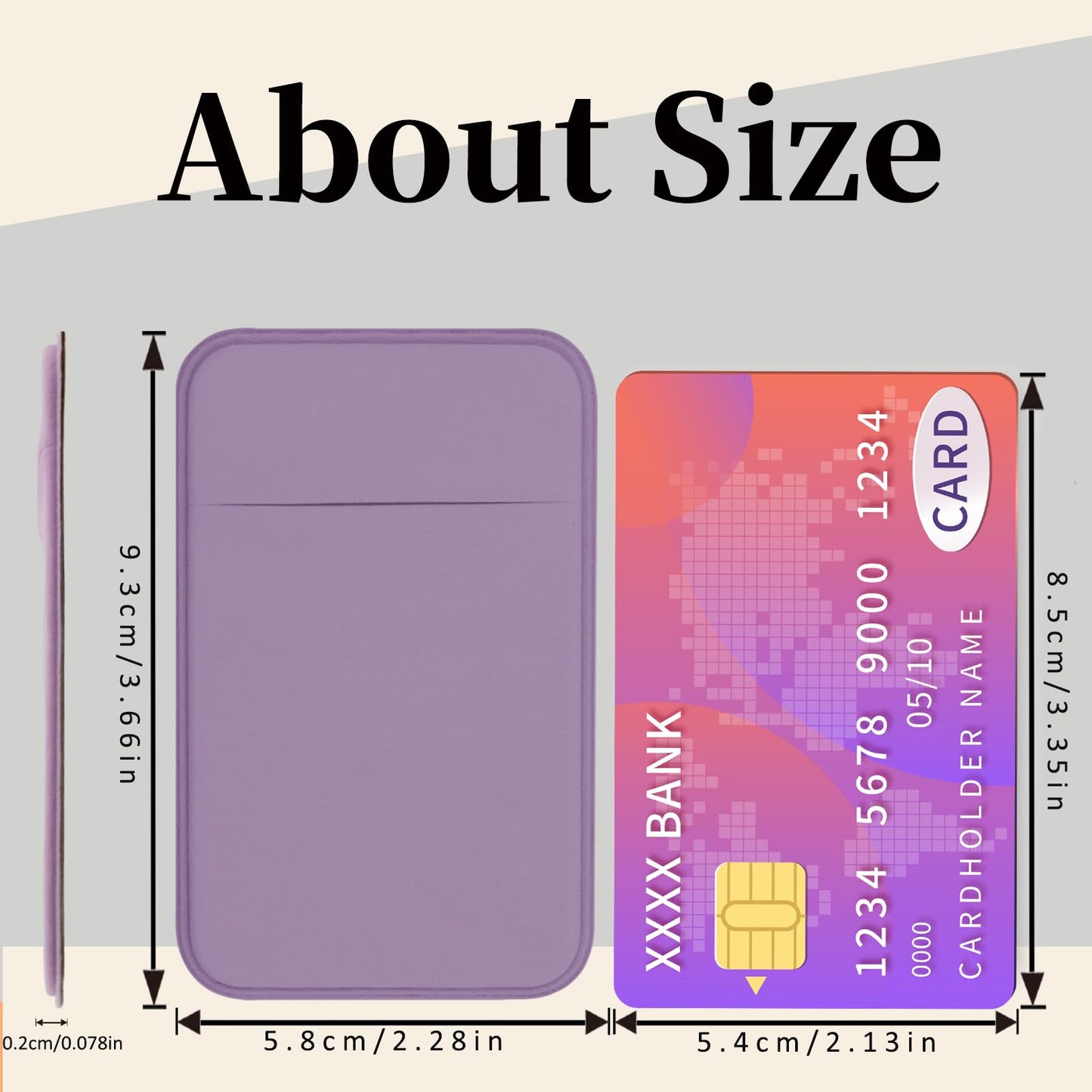 3 Pack Cell Phone Wallet Accessories, Adhesive Phone Card Holder Stick on Card Wallet Pocket Sleeve, Store Credit Cards/ ID Cards for the Back of iPhone and All Smartphones - Pink, Purple, Hot Pink