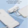 sharge Flow Mini Portable Charger, 5000mAh Small Power Bank with Changeable Plugs and Built in Cable, Dual Output USB-C External Battery Compatible with iPhone 16/15/14/13, iPad, Galaxy S24/23 Ultra