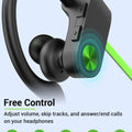 Stiive Bluetooth Headphones, 5.3 Wireless Sports Earbuds IPX7 Waterproof with Mic, Stereo Sweatproof in-Ear Earphones, Noise Cancelling Headsets for Gym Running Workout, 16 Hours Playtime - GreenBlack