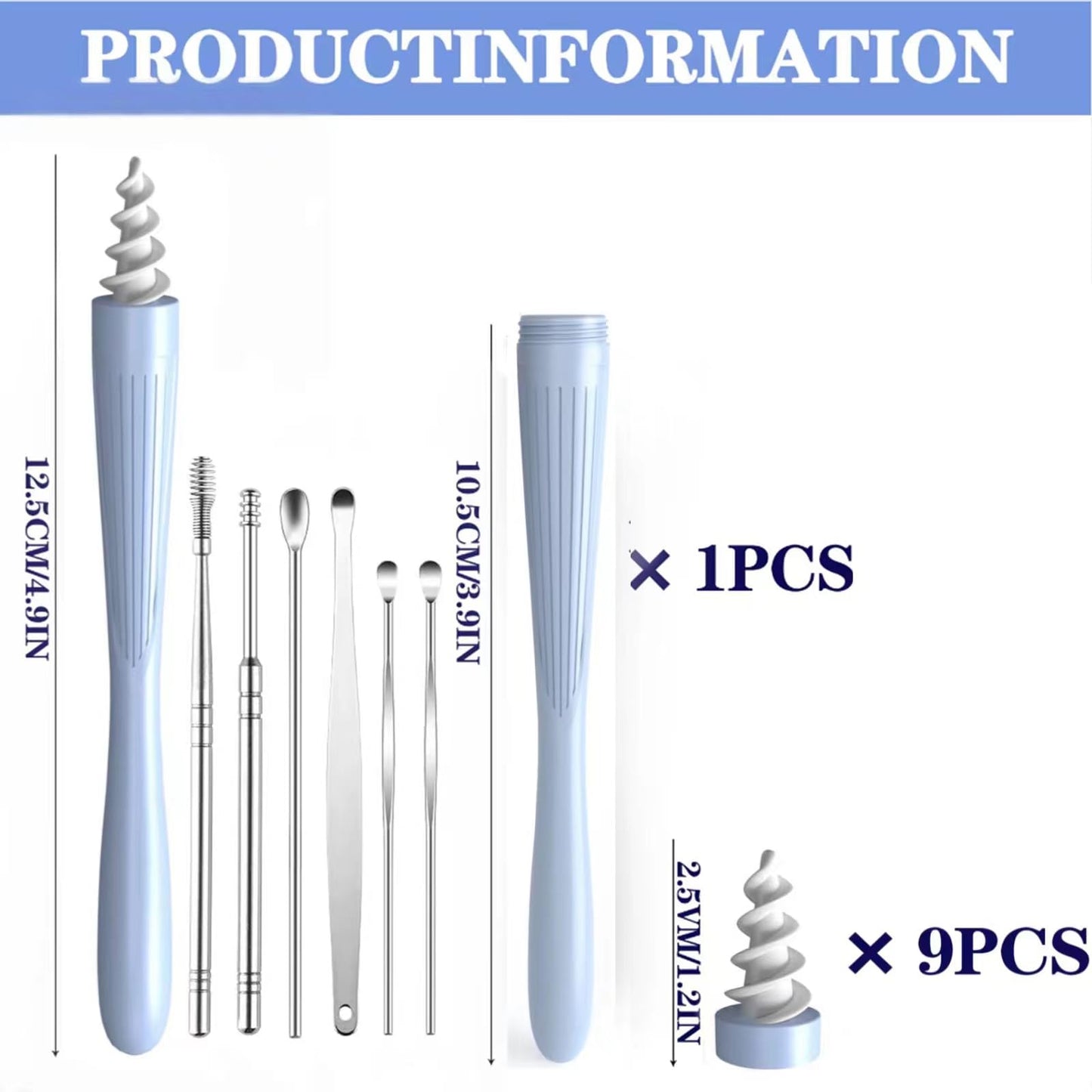 Outil de retrait de cérumen 3 en 1, embouts en silicone souple de remplacement réutilisables et lavables pour retirer le cérumen, le kit de retrait de cérumen contient 3 types d'outils de nettoyage des oreilles (noir)