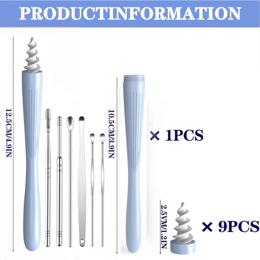 Outil de retrait de cérumen 3 en 1, embouts en silicone souple de remplacement réutilisables et lavables pour retirer le cérumen, le kit de retrait de cérumen contient 3 types d'outils de nettoyage des oreilles (noir)