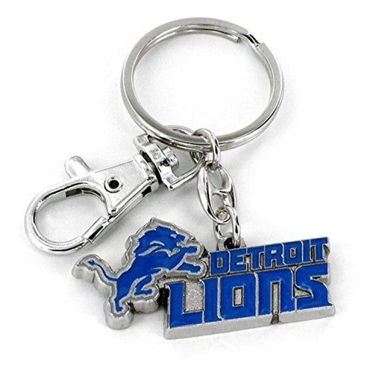 Llavero de peso pesado de los Detroit Lions de la NFL de Aminco, color azul