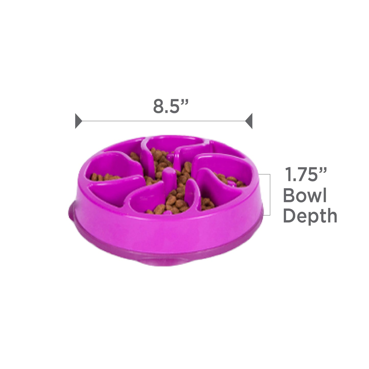 Outward Hound Fun Feeder Slo Bowl, Slow Feeder Dog Bowl, Medium/Mini, Purple