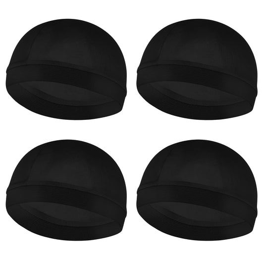 Gorro de seda para hombre, gorro de seda satinada con ondas para dormir, gorros de seda con banda elástica Durags para ondas de 360, 540 y 720 grados, gorro de ducha para dormir, gorro de seda para el cabello para hombres y mujeres (negro)