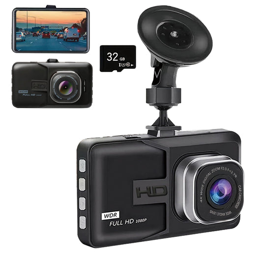 Dash Cam Car Dash Camera, 1080P Ultra Wide Angle HD Lens, HD Night Vision Car Surveillance Camera, HD Video Recorder, Hidden Car Video Recorder, Comes with 32GB Memory Card