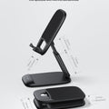 Lamicall Foldable Phone Stand for Desk - Height Adjustable Cell Phone Holder Portable Cellphone Cradle Desktop Dock Compatible with iPhone 16 15 14 13 Pro Max Mini, 12 11 XR X 8 Plus SE, Smartphone