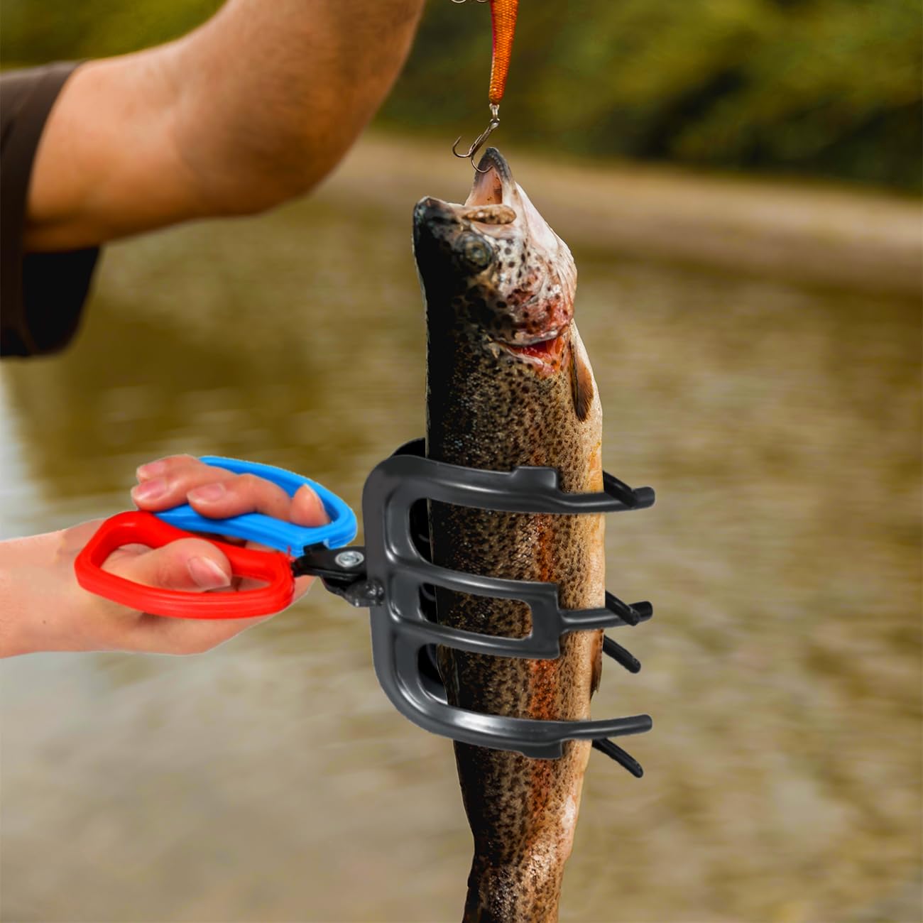 FWYDRJZC Pinza de pesca de 3 garras, pinza de metal para control de peces, pinzas de pesca, pinzas para controlar peces, accesorios para la mayoría de los peces de agua dulce