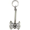 Llavero con hacha de MTUERANC, 1 llavero de anime con forma de hacha de guerra de metal, regalos geniales para marido, novio (plata)