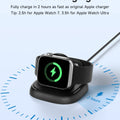 NEWDERY Charger Stand for Apple Watch, Portable Watch Charger for iWatch with USB C Cable,Fast Charging,Wireless Charging Station for Apple Watch Series 9/8/7/6/Ultra/5/3/2/SE, Black