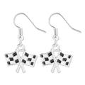 Checkered Flag Drop Earrings, Black and White Checkered Dangle Earrings for Women Race Plaid Charm Earring Racing Earrings Race Day Gifts Race Car Earrings Jewelry