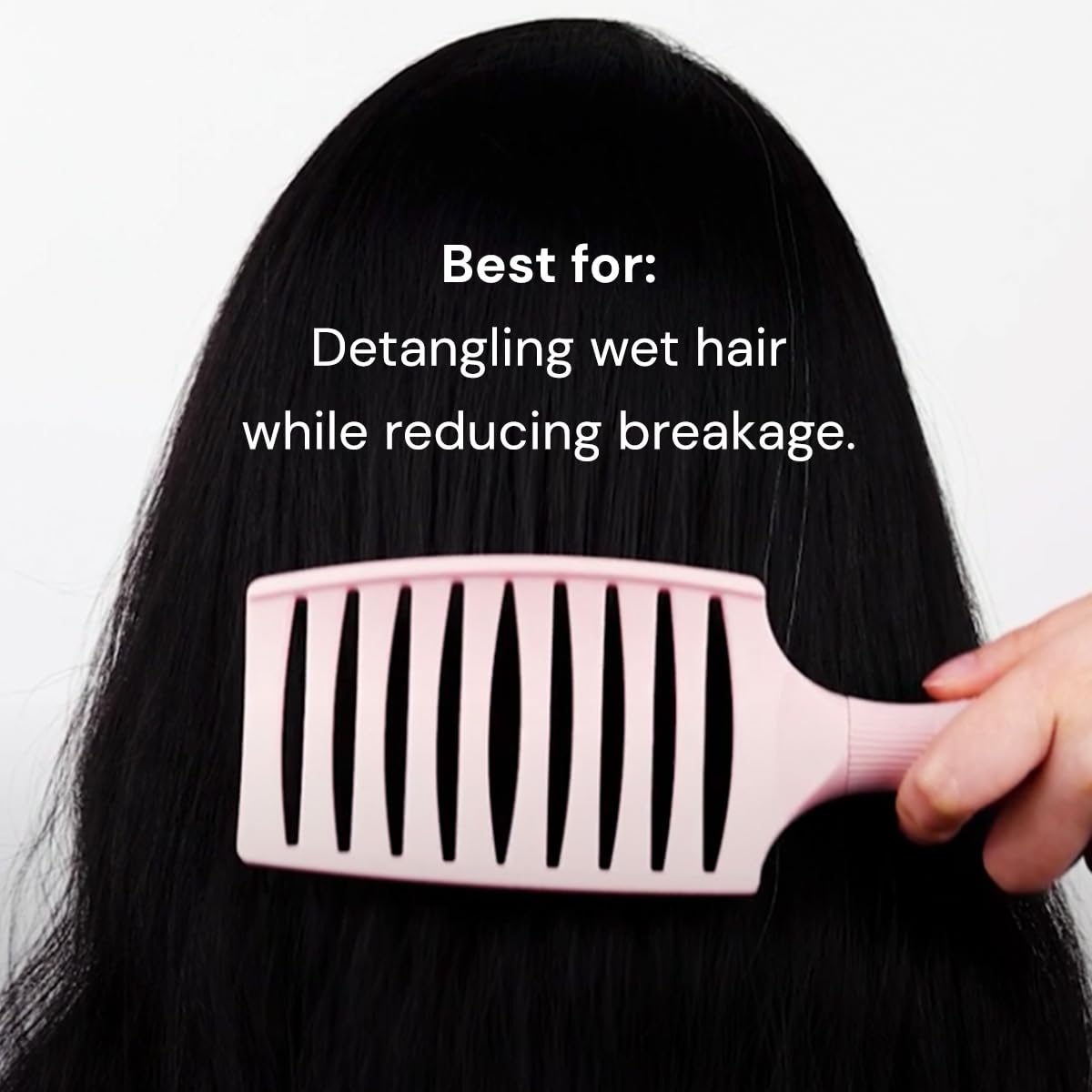 L'ANGE HAIR Siena Wide Curved Vented Hair Brush | Detangle with Nylon Bristles Best for Tangles and Knots Ideal Men Women Brushes Airflow Blush