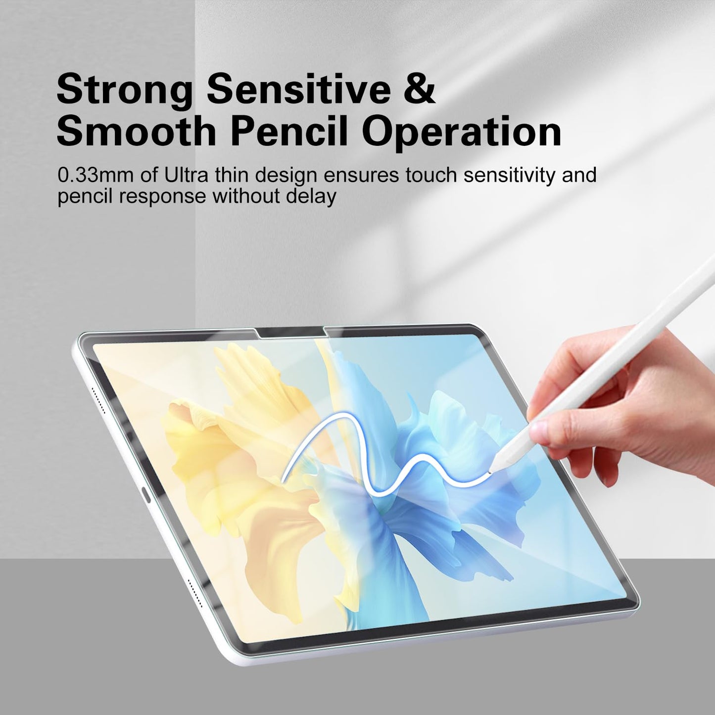 2 Pcs Screen Protector for iPad Pro 11 Inch 2024 (M4, 5th Generation) [with 2 Pcs Lens Protector], 9H Tempered Glass, [Face ID & Pencil Compatible] with Easy Installation Frame, [2+2 Pack]