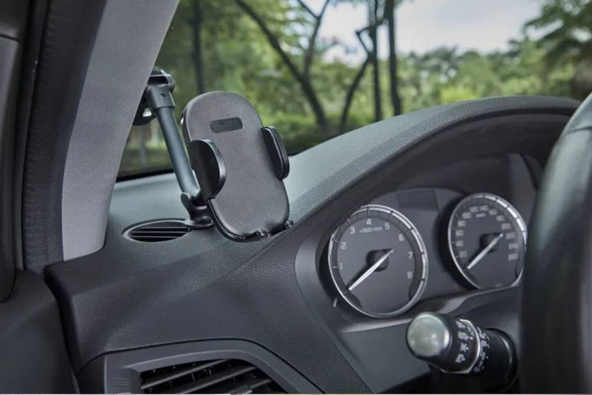 Cell Phone Mount for Car Truck [Gooseneck], Car Phone Holder for Car Windshield/Dashboard/Window, Compatible with iPhone & All Mobile Phones.