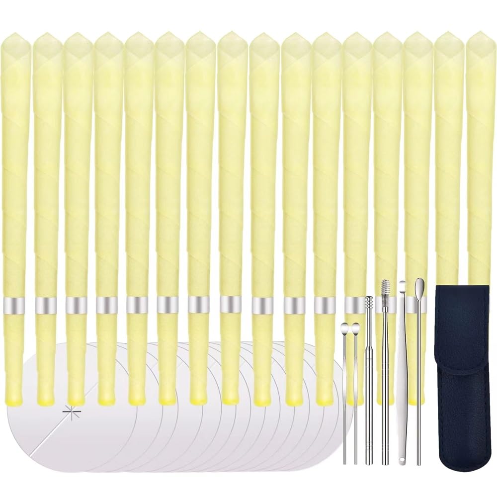 16 Pcs Earwax Removal Kit Ear Cleaning Tool with Leather Storage Box for Stainless Steel Earwax Removal Tool