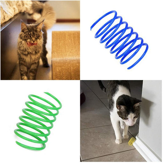 Andiker Cat Spiral Spring, 12 pièces Jouet créatif pour chat pour tuer le temps et rester en forme Jouet interactif pour chat Ressort en plastique lourd et robuste Jouet pour chat à ressorts colorés pour écraser, mordre, chasser Jouets pour chaton