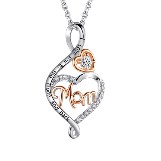 Cadeaux de Noël BFF&amp;LICORN pour maman, colliers en argent sterling avec cœur infini pour femme et épouse, bijoux d'anniversaire pour la fête des mères pour maman de la part de sa fille et de son fils