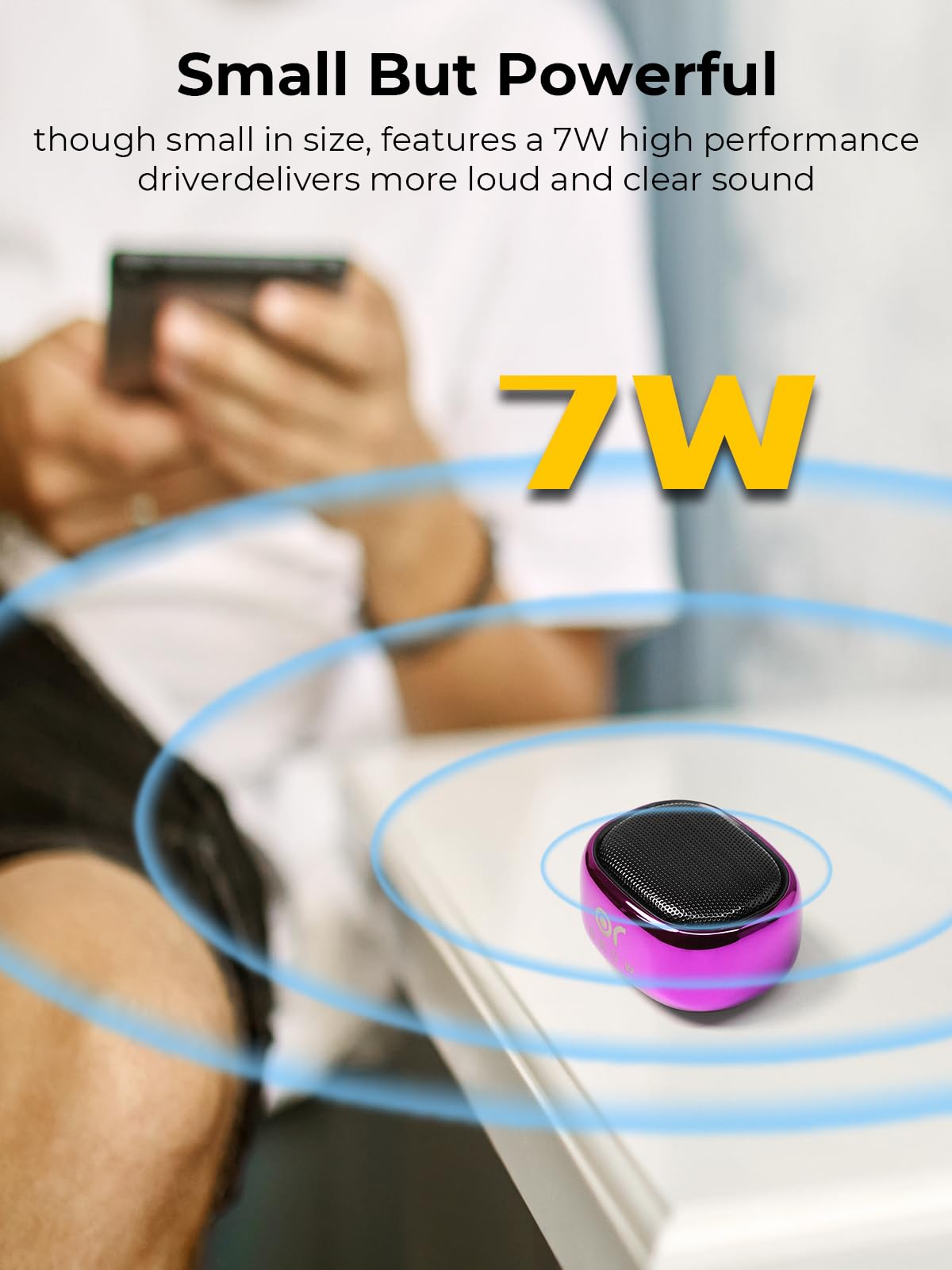 OROROW Petit haut-parleur Bluetooth, mini haut-parleur portable sans fil, portée Bluetooth de 49 pieds, basses améliorées, prise en charge de la carte TF, haut-parleur Bluetooth pour iPhone, voyage, randonnée, voiture, cadeau (violet)