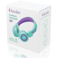 ELECDER i37 Kids Headphones Children Girls Boys Teens Foldable Adjustable On Ear Headphones 3.5mm Jack Compatible Cellphones Computer MP3/4 Kindle School Tablet Green/Purple