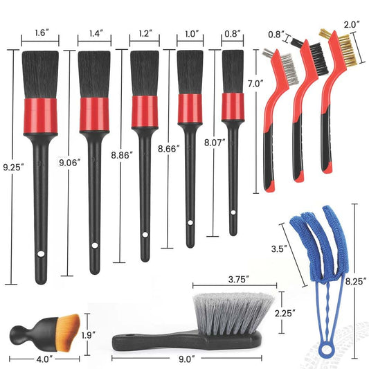 Car Detailing Brush Set, 11Pcs Car Detailing Kit Includes Car Interior Detailing Brushes, Car Wheel & Tire Brush for Rim Cleaner, Car Cleaning Brush for Dust, Engine Brush, Air Vent Brush