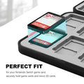 Étui de jeu FYY Nintendo Switch - Support de jeu Nintendo Switch noir pour étui à cartouche Nintendo Switch avec 24 emplacements pour cartes de jeu et 48 emplacements pour cartes Micro SD, étui pour cartes Switch - Coque rigide, doublure en silicone