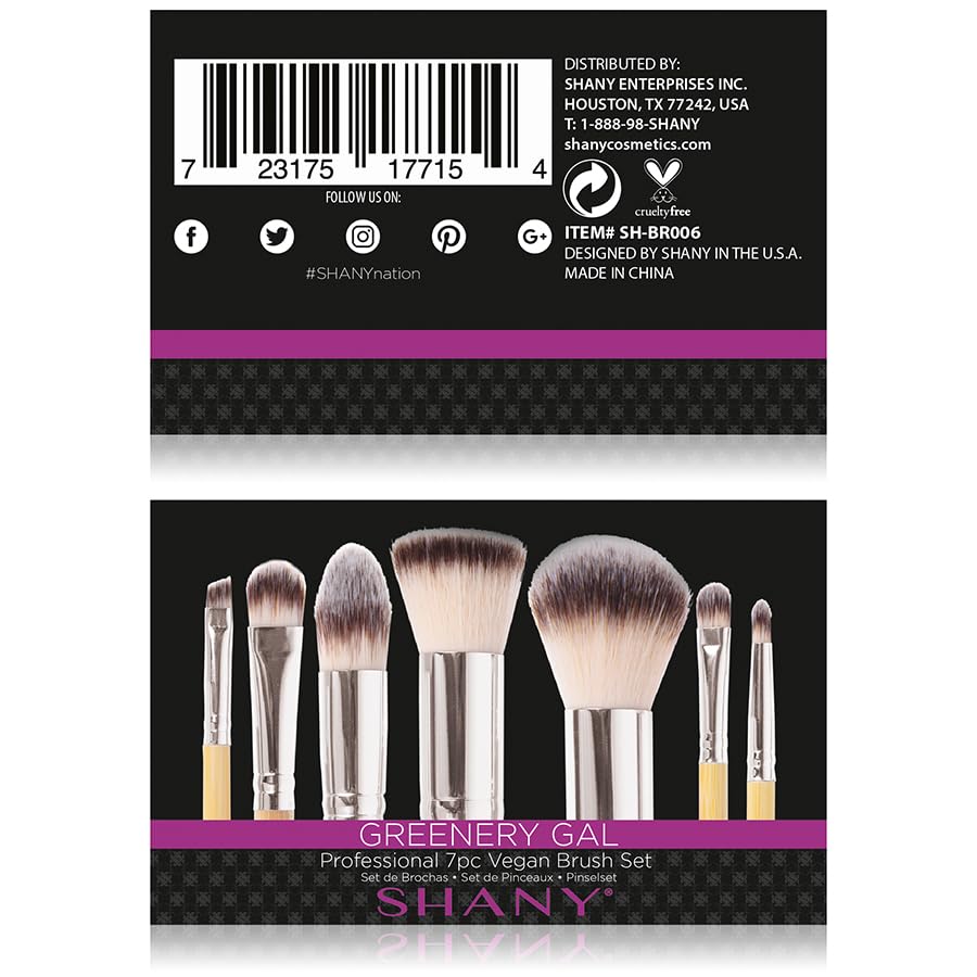 SHANY Makeup Brushes - I love Bamboo - 7pc Petite Pro Bamboo Make up brush set with cosmetics brush Carrying Case