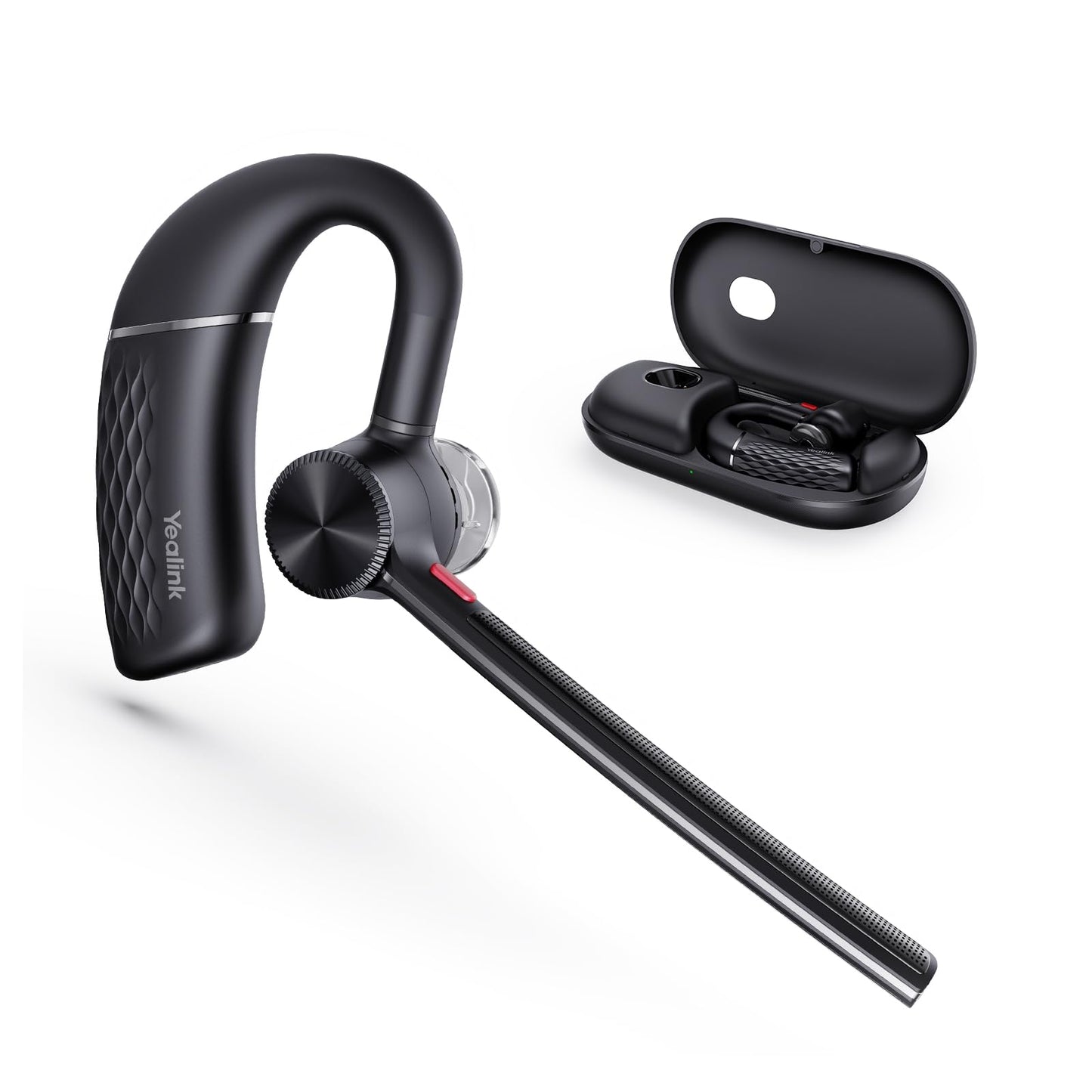 Yealink BH71 Bluetooth Headset Upgraded,Wireless Earphone with 4 Noise Cancelling Microphone,Adjustable Ear Hook,Compatible with iOS/Android Cell Phone,Driving,Office Work