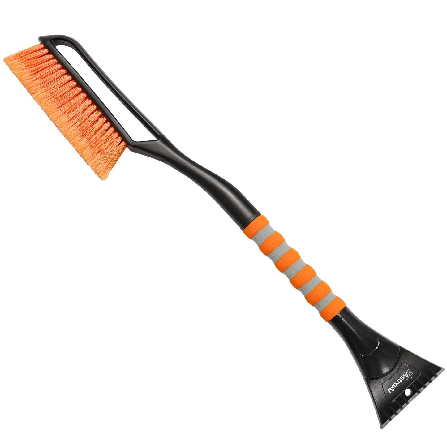 AstroAI 27" Snow Brush and Ice Scrapers for Car Windshield, Detachable Snow Scrapers with Ergonomic Foam Grip for Cars, Trucks, SUVs (Heavy Duty ABS, PVC Brush, Orange)