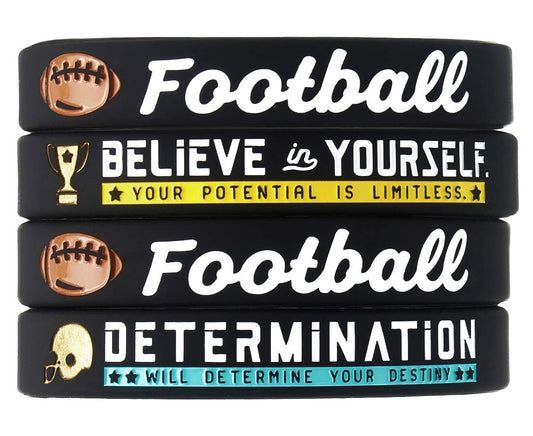 Pulseras de silicona de fútbol Inkstone con citas deportivas motivacionales Pulseras de goma inspiradoras