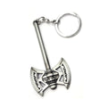 Llavero con hacha de MTUERANC, 1 llavero de anime con forma de hacha de guerra de metal, regalos geniales para marido, novio (plata)