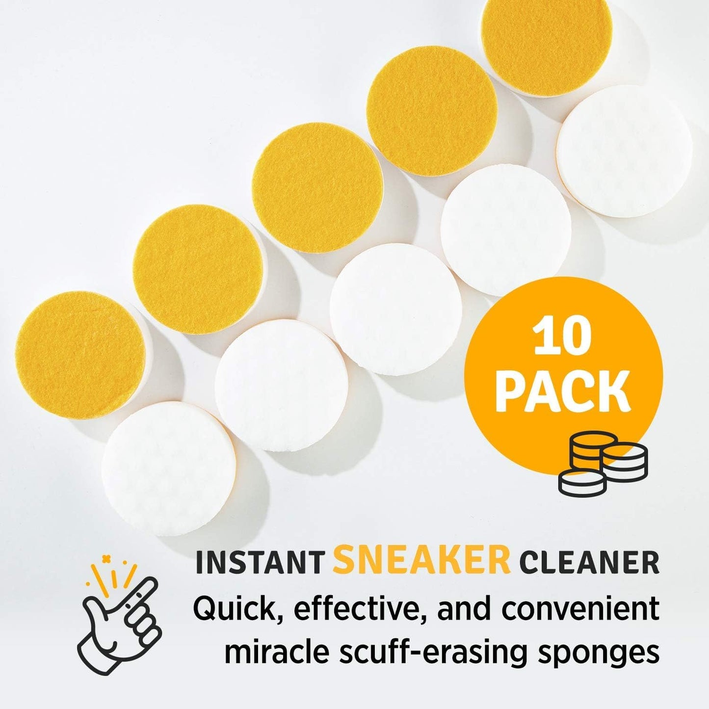 SneakERASERS Instant Sole and Sneaker Cleaner, Premium, Disposable, Dual-Sided Sponge for Cleaning & Whitening Shoe Soles (1 Pack)