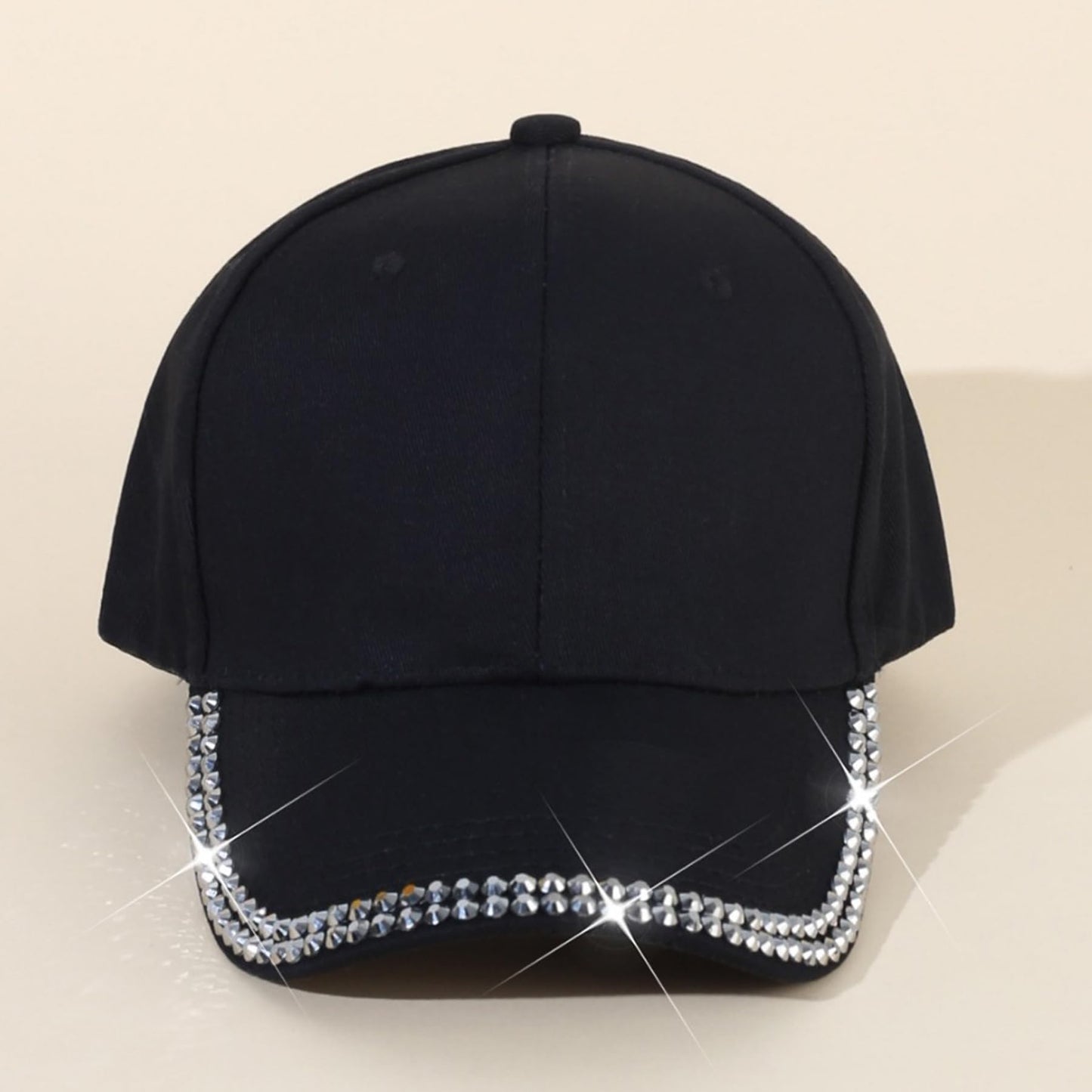 Casquette de baseball à bord en strass brillant pour femmes et filles, chapeaux scintillants, casquette de cheval scintillante, chapeau de camionneur, casquette de soleil d'été en plein air, noir