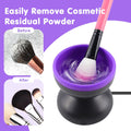 Lflwacy Electric Makeup Brush Cleaner, Silicone Brush Cleaner Machine for Portable Automatic USB Cosmetic Brush Cleaner Tools, Brush Cleaner Spinner for All Size Beauty Makeup Brushes