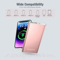 EnergyCell Pilot 4GS Portable Charger 12000mAh Fast Charging Power Bank Dual 3A High-Speed Output Battery Pack Compatible with iPhone 16 15 14 13 12 11 and More（Charging Cable Included (Rose Gold)