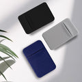 QxbBox 3Pack Adhesive Cell Phone Card Holder Pocket for Back of Phone with Flap, Stick on Wallet ID Credit Card Holder Pouch Sleeve Self Adhesive Sticker Case for iPhone Samsung Black+Navy Blue+Grey