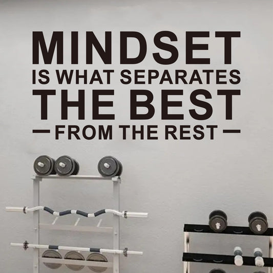 AnFigure Motivational Gym Wall Stickers, Office Quotes Wall Decals, Inspirational Garage Classroom School Bedroom Home Vinyl Art Wall Decor Mindset is What Separates The Best from The Rest 21"X11"