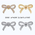 1 Pair Rhinestone Shoe Clips Classic Detachable Bow Heels Accessories Shoe Decoration Fashion Bridal Wedding Shoe Charms Silver