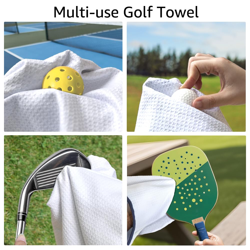 WUUCKOO Show How to Golf Printed Golf Towel, Funny Golf Towel for Golf Bag with Clip, Golf Accessories for Women, Xmas Birthday Gifts for Golfer Golf Lover, Golf Gifts for Lady, Ladies Golf Towel